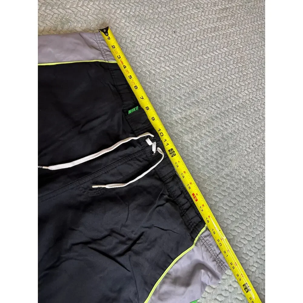 Vintage Nike Colorblock Swim Trunks Board Shorts Black Green Grey